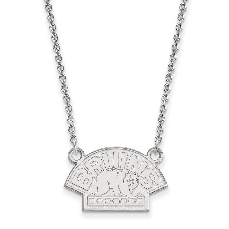 Ladies necklaces with mint serpentine -Sterling Silver NHL Boston Bruins SM Necklace, 18 Inch