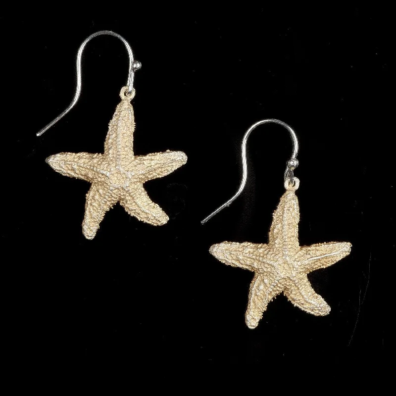 ladies-minimalist-dangle-earrings-Starfish Earrings - Wire Drop