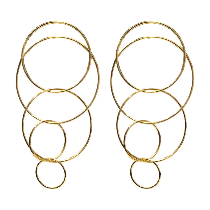 ladies-crystal-clip-on-earrings-Earrings - Plain Gold – 18K