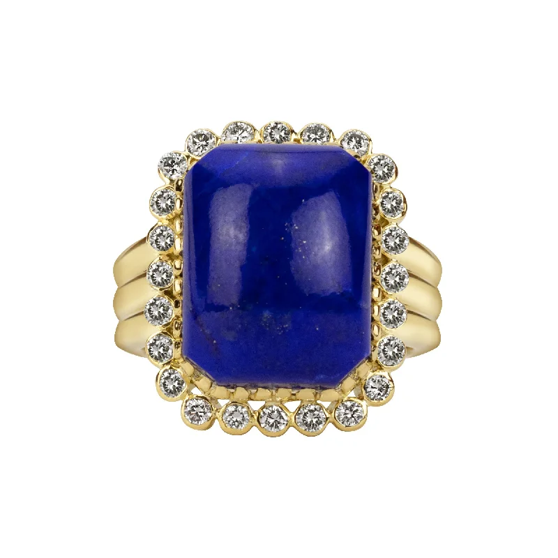 ladies-luxury-sapphire-rings-Ring - Lapis Lazuli & Diamond (1630I)