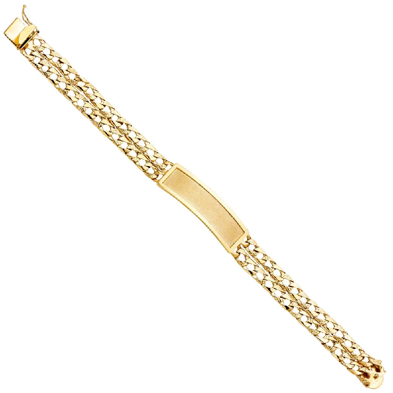 Ladies bracelets cosmic elegance -14KY 2L Light Nugget Cuban Link ID Bracelet - 8.5"