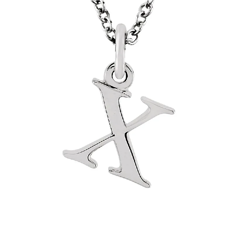 Ladies necklaces for runway vibes -The Abbey Lower Case Initial 'x' Necklace in 14k White Gold, 16 Inch