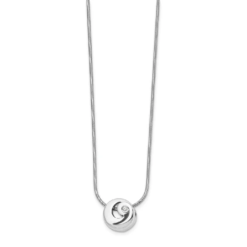 Ladies necklaces dazzling elegance -Diamond Swirl Necklace in Rhodium Plated Silver, 18-20 Inch