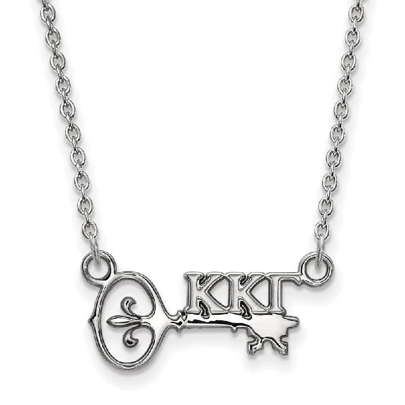 Ladies necklaces bloom designs -Sterling Silver Kappa Kappa Gamma XS (Tiny) Necklace