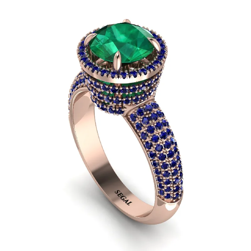 engagement-asscher-cut-sapphire-rings-Emerald Cluster Halo Engagement Ring - Katie No. 65