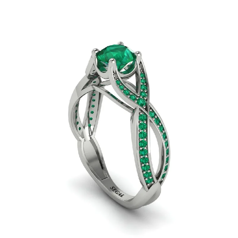 engagement-wedding-halo-rings-Emerald Eternal Twist Engagement Ring - Maisie No. 21