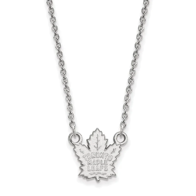 Ladies necklaces for show days -Sterling Silver NHL Toronto Maple Leafs Small Necklace, 18in