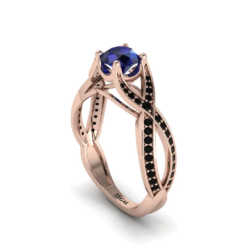 engagement-custom-emerald-rings-Sapphire Eternal Twist Engagement Ring - Maisie No. 44