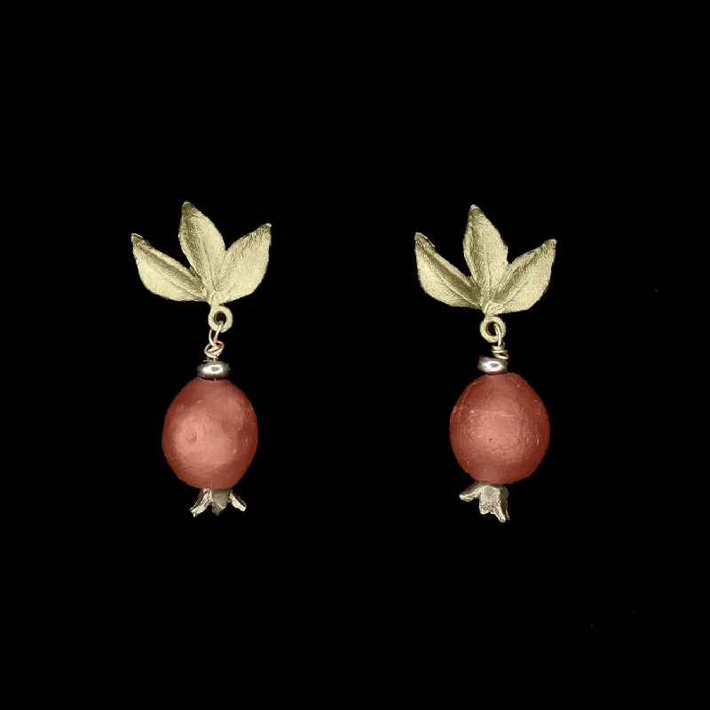 ladies-fashion-diamond-earrings-Pomegranate Earrings - Post