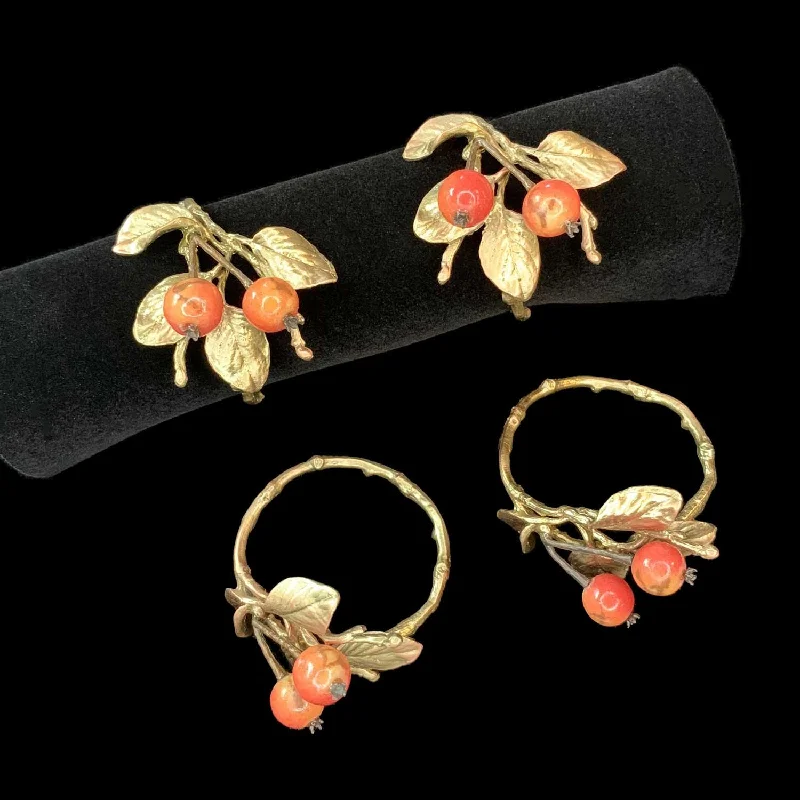 ladies-cushion-cut-gold-rings-Crab Apple Napkin Rings