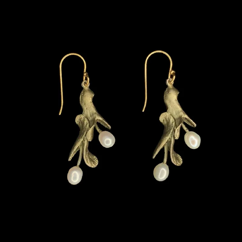 ladies-gold-bar-earrings-Spiral Pod Earrings - Wire