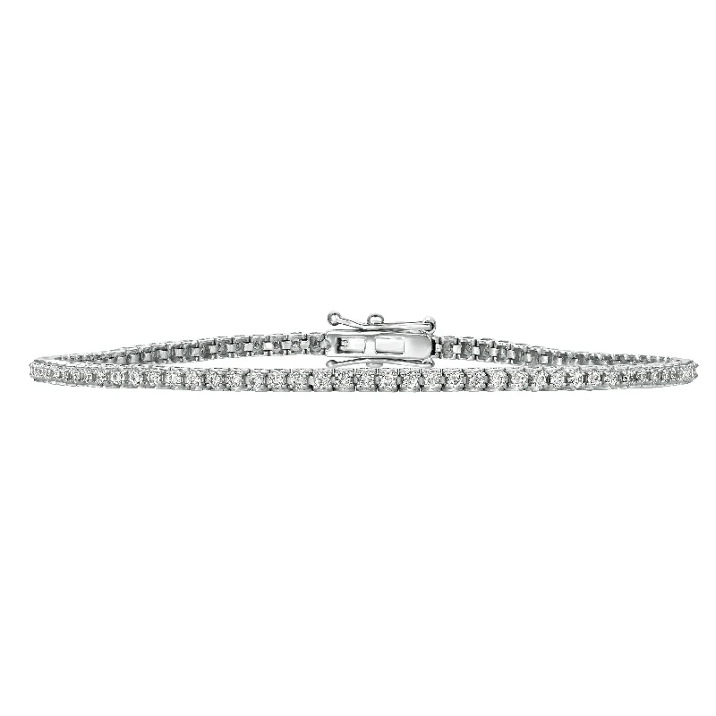 Ladies bracelets with indigo sodalite -14K White Gold Diamond Tennis Bracelet