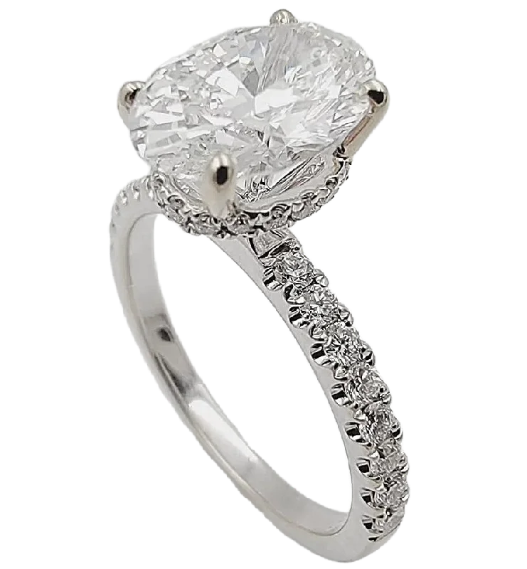 engagement-diamond-cathedral-rings-18k White Gold 1.84ct Engagement Ring with Lab Grown Oval diamond