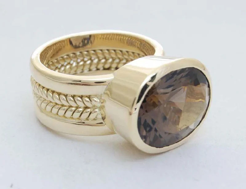 ladies-diamond-filigree-rings-Repair - Ring - Smokey Quartz (1740K)