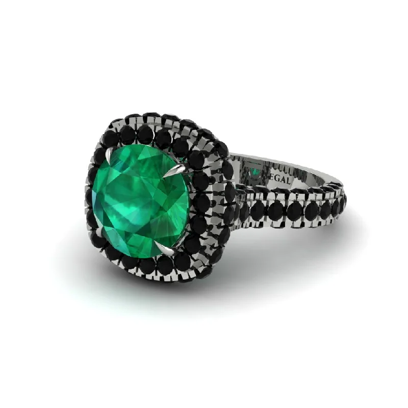 engagement-infinity-diamond-rings-Emerald Pave Double Halo Engagement Ring - Eve No. 36