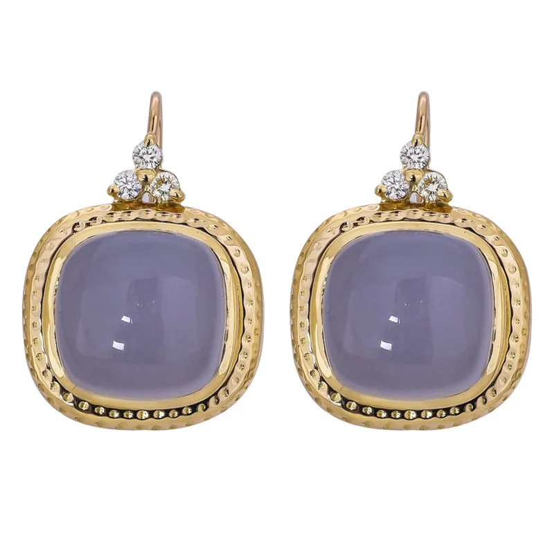 ladies-luxury-diamond-earrings-Earrings- Chalcedony and Diamond