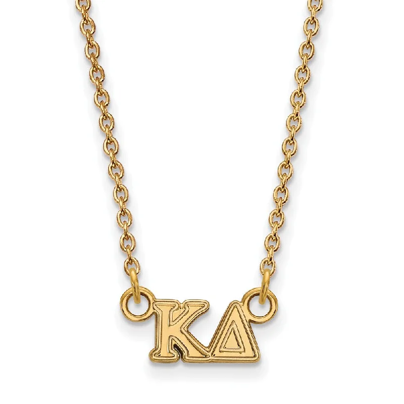 Ladies necklaces for healers -14K Plated Silver Kappa Delta XS (Tiny) Greek Letters Necklace