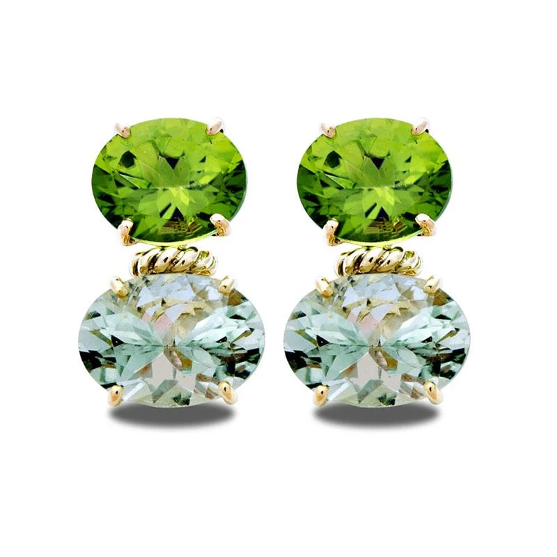 ladies-wedding-clip-on-earrings-Earrings-Peridot and Green Quartz  (2031B)