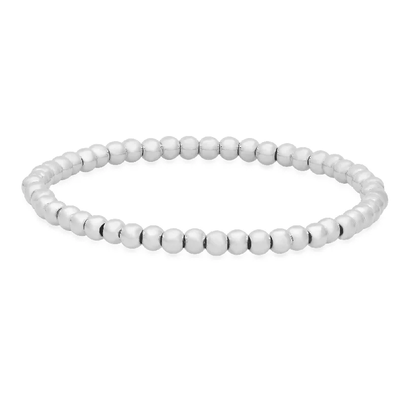 Ladies bracelets curved elegance -4 MM STRETCH BRACELET, SILVER