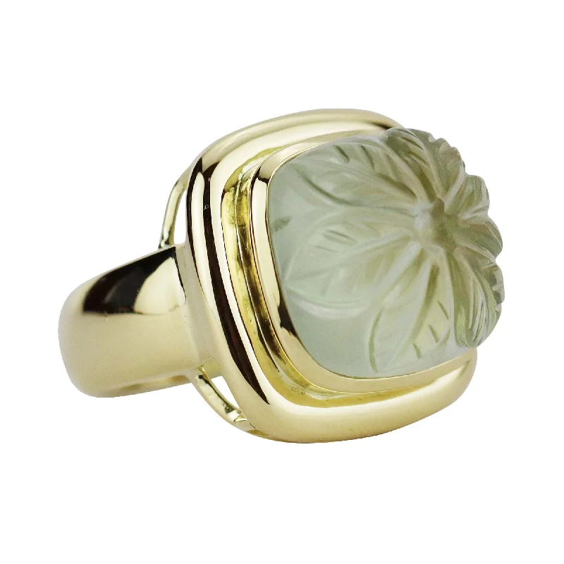 ladies-unique-silver-rings-Ring  - Green Quartz