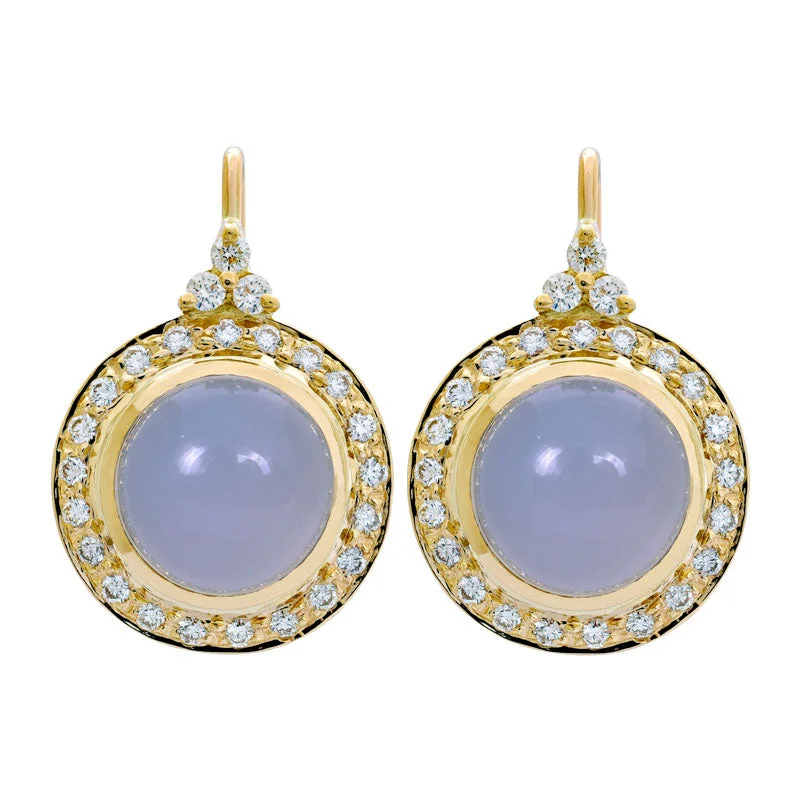 ladies-custom-gold-earrings-Earrings- Chalcedony and Diamond