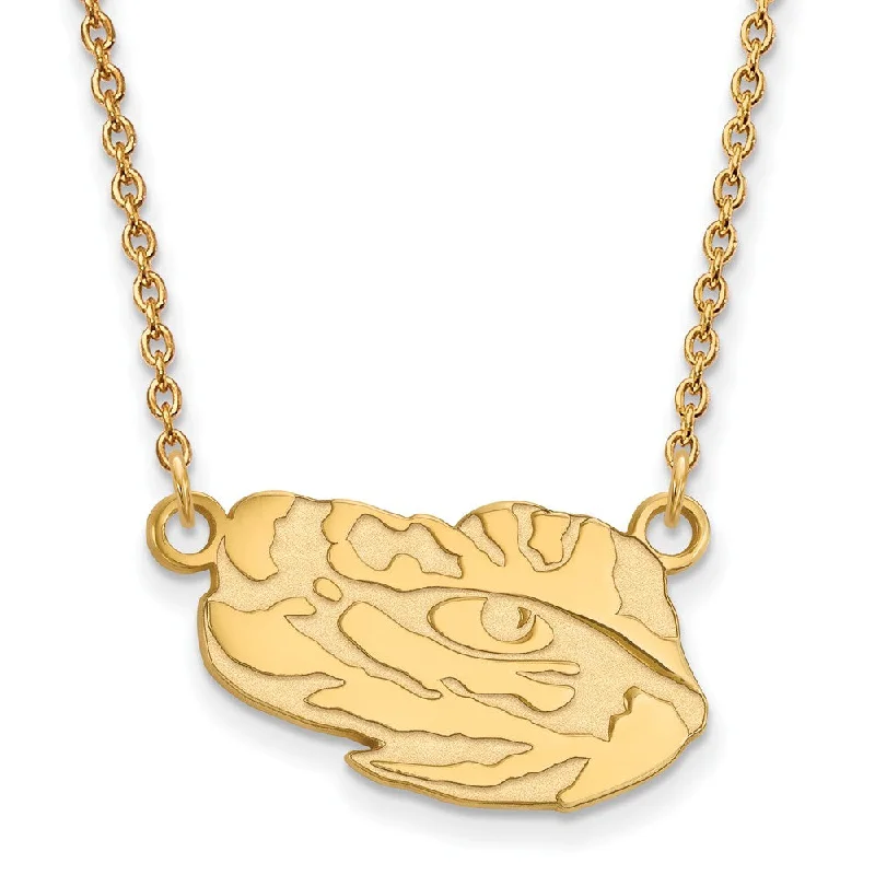 Ladies necklaces for lifelong friends -10k Yellow Gold Louisiana State Small Pendant Necklace