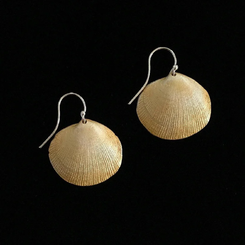 ladies-diamond-french-wire-earrings-Small Beach Shells Earrings