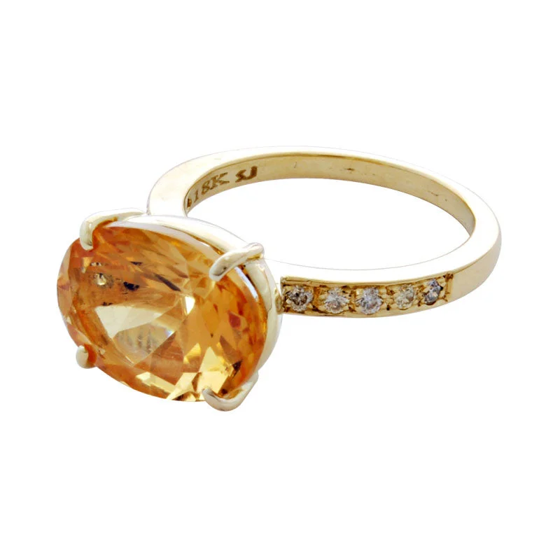 ladies-bridal-silver-rings-Ring- Citrine And Diamond (1877L)