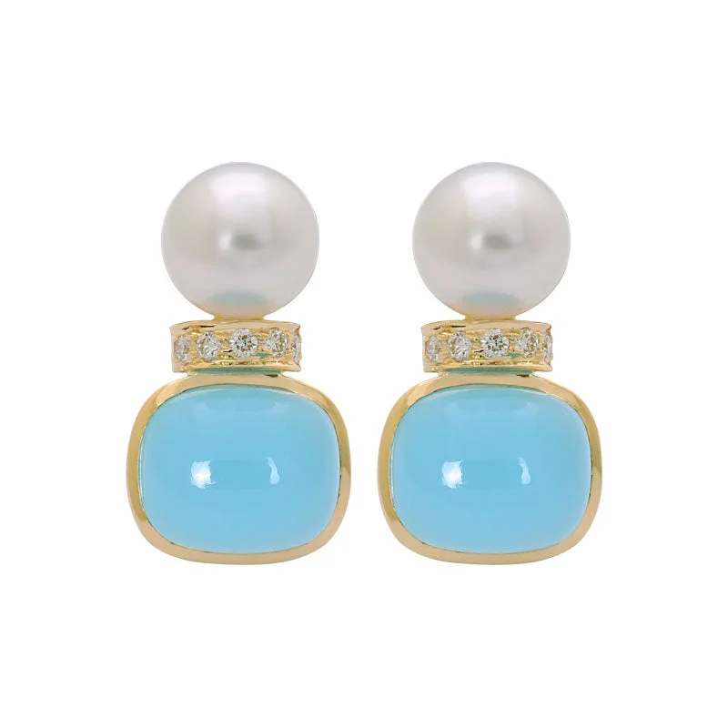 ladies-cross-bar-earrings-Earrings- Chalcedony, South Sea Pearl and Diamond