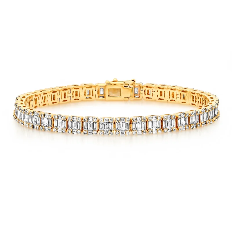 Ladies bracelets with roar charms -NEVER TOO MANY DIAMONDS BRACELET, 14kt GOLD