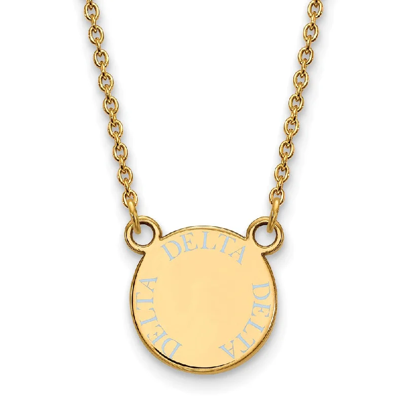 Ladies necklaces offbeat elegance -14K Plated Silver Delta Delta Delta Sm Enamel Necklace