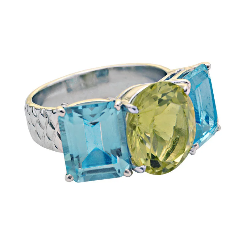 ladies-elegant-white-gold-rings-Ring-Blue Topaz and Lemon Quartz