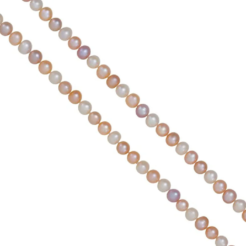 Ladies necklaces for cozy fall -8-9mm, Multi Colored FW Cultured Pearl Rope Strand Necklace, 72 Inch