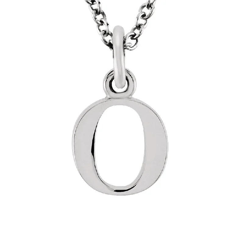 Ladies necklaces with spire charms -The Abbey Lower Case Initial 'o' Necklace in 14k White Gold, 16 Inch