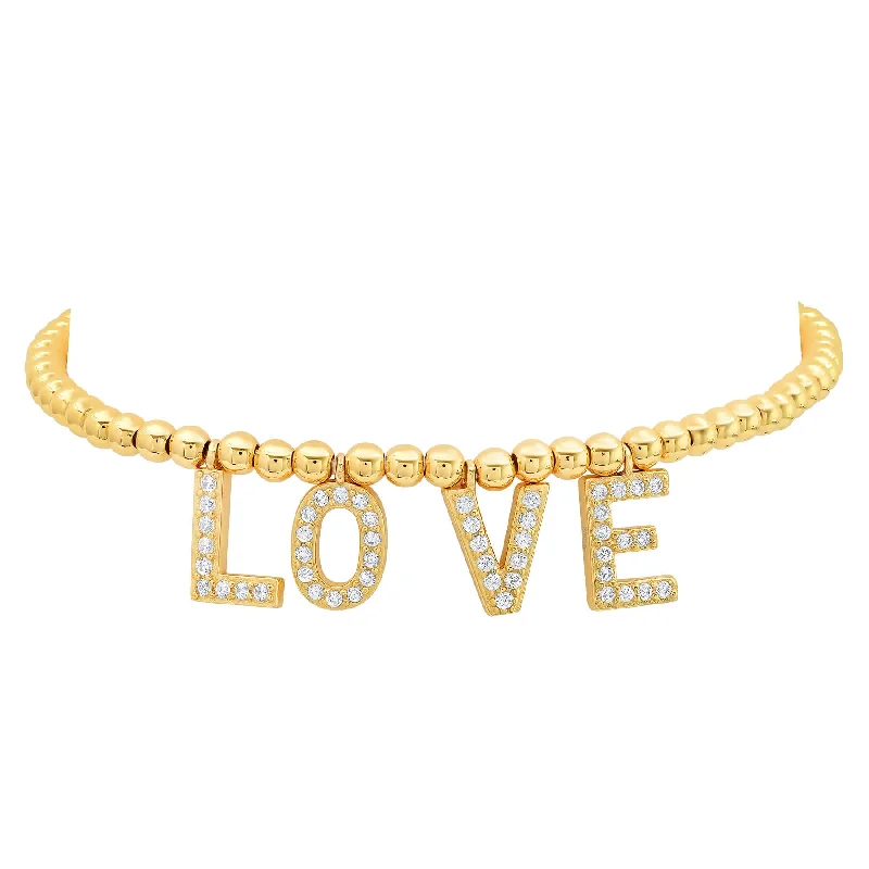 Ladies bracelets soft elegance -LOVE STRETCH BRACELET, GOLD