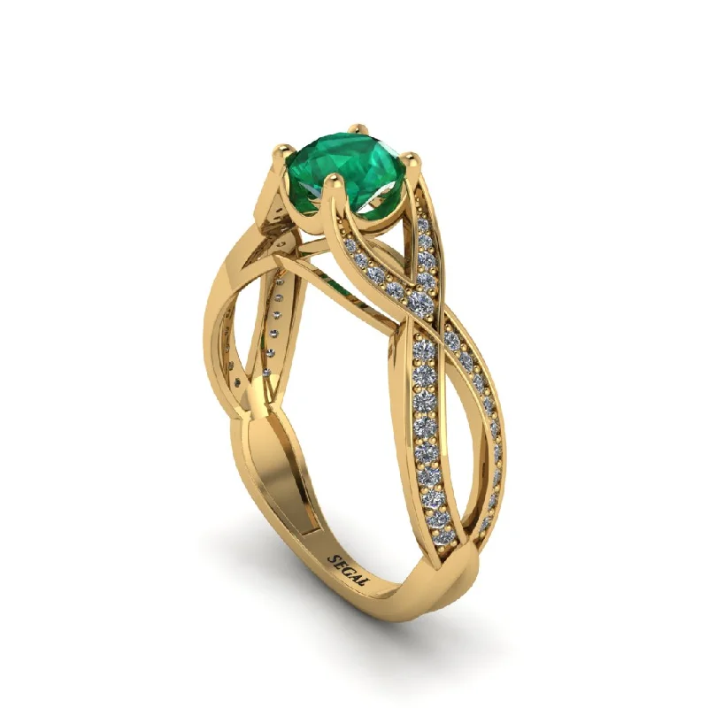 engagement-princess-cut-rose-gold-rings-Emerald Eternal Twist Engagement Ring - Maisie No. 4