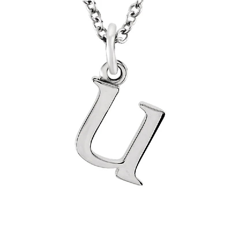 Ladies necklaces for escape vibes -The Abbey Lower Case Initial 'u' Necklace in 14k White Gold, 16 Inch