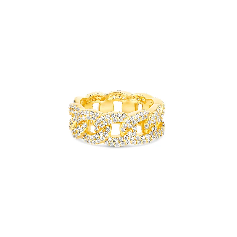 ladies-marquise-cut-silver-rings-THE ICED OUT CUBAN LINK RING