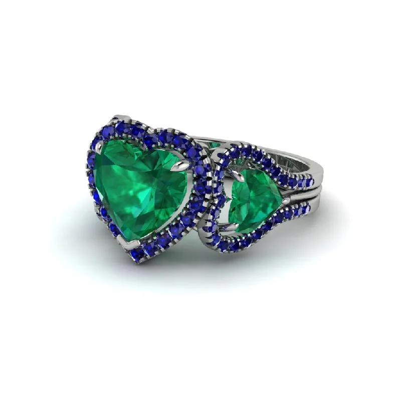 engagement-modern-platinum-rings-Emerald Eternal Heartbeat Engagement Ring - Aylin No. 66