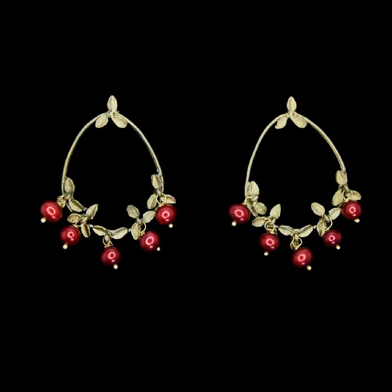 ladies-statement-hoop-earrings-Cranberry Earrings - Hoop Post