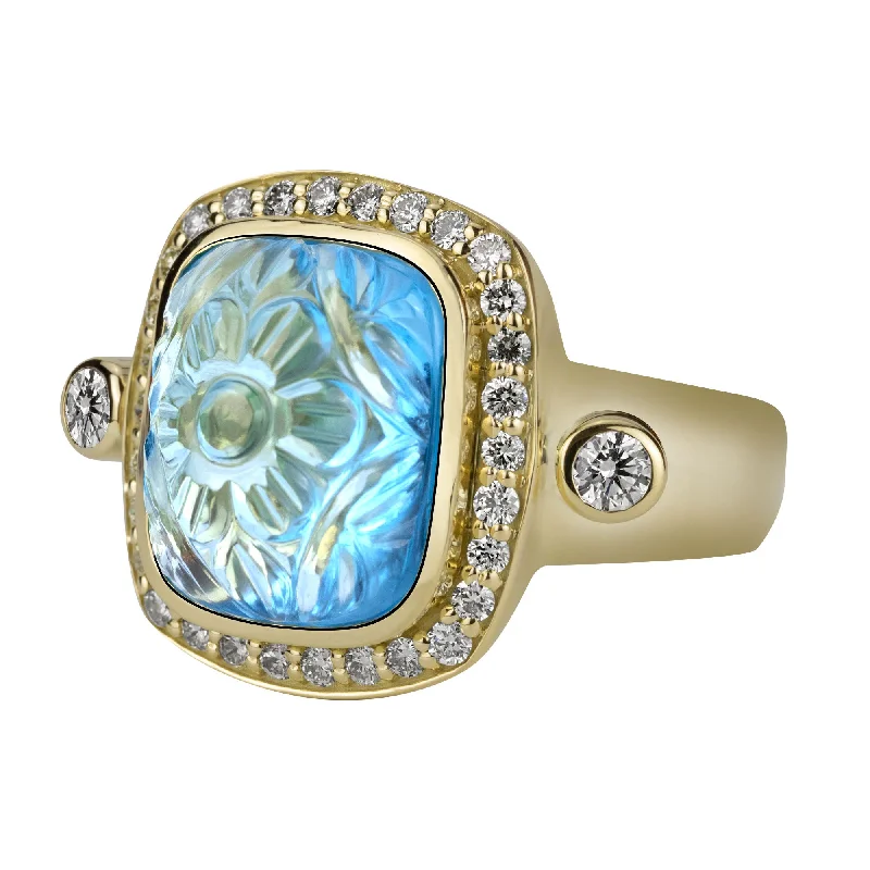 ladies-ruby-accent-rings-Ring - Blue Topaz And Diamond