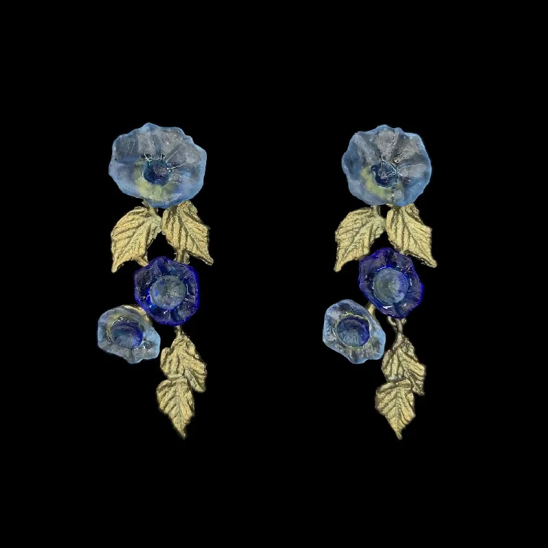 ladies-infinity-diamond-earrings-Morning Glory Earrings - Flower Post