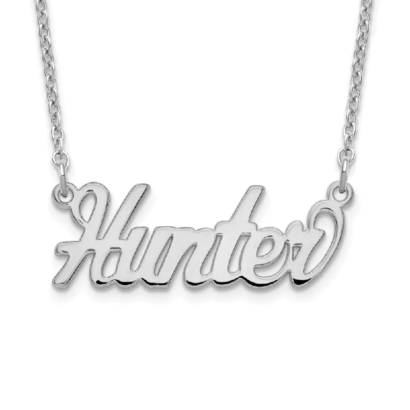 Ladies necklaces cascading strands -Personalized Polished Small Script Name Necklace