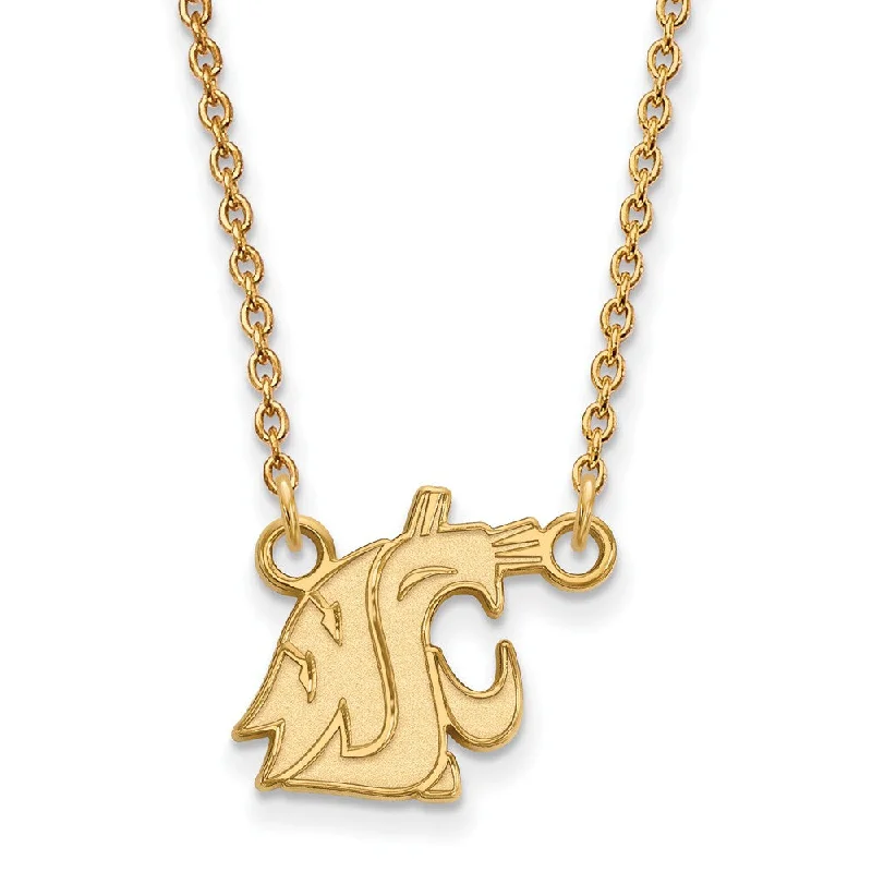 Ladies necklaces for leader vibes -10k Yellow Gold Washington State Small Pendant Necklace