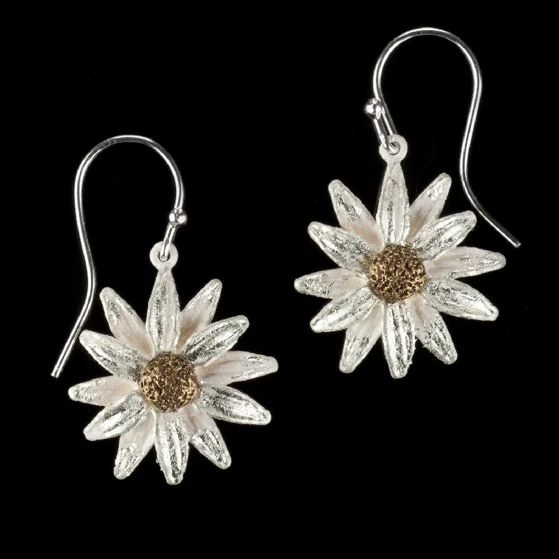 ladies-rose-gold-leverback-earrings-Daisy Earrings - Wire Drop