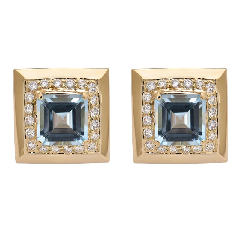 ladies-trendy-pearl-earrings-Earrings- Aquamarine and Diamond