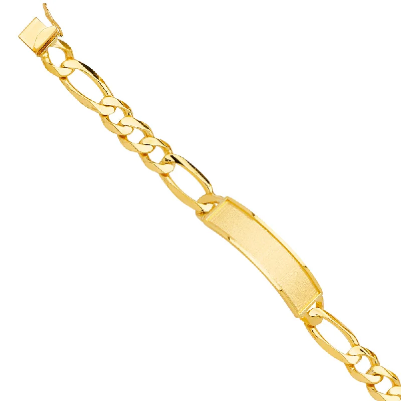 Ladies bracelets for twin vibes -14K Figaro Link ID Bracelet