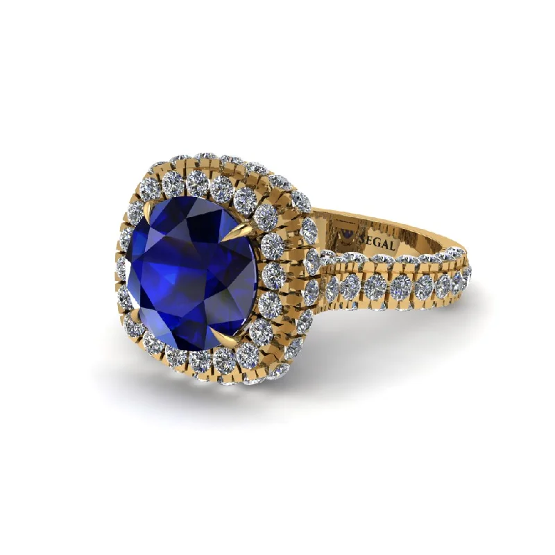 engagement-white-gold-accent-rings-Sapphire Pave Double Halo Engagement Ring - Eve No. 13