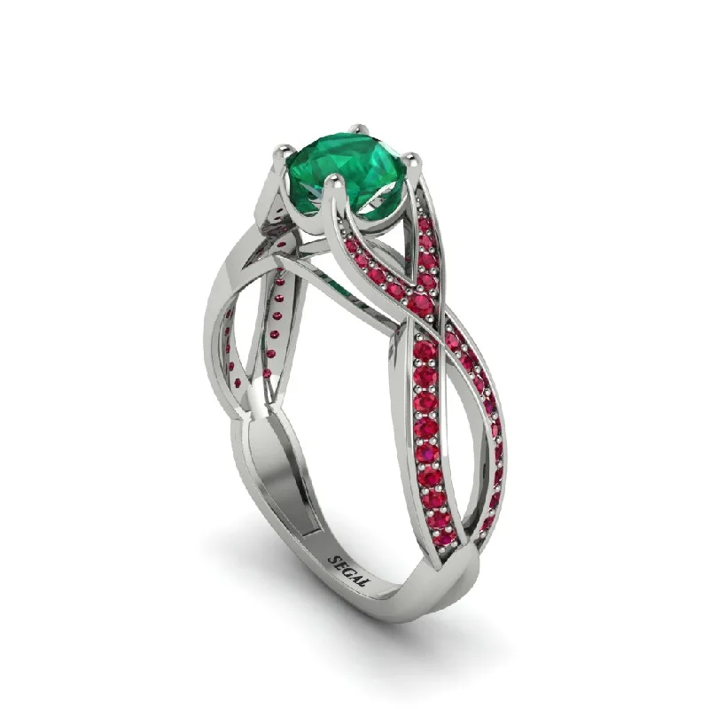 engagement-elegant-cathedral-rings-Emerald Eternal Twist Engagement Ring - Maisie No. 51