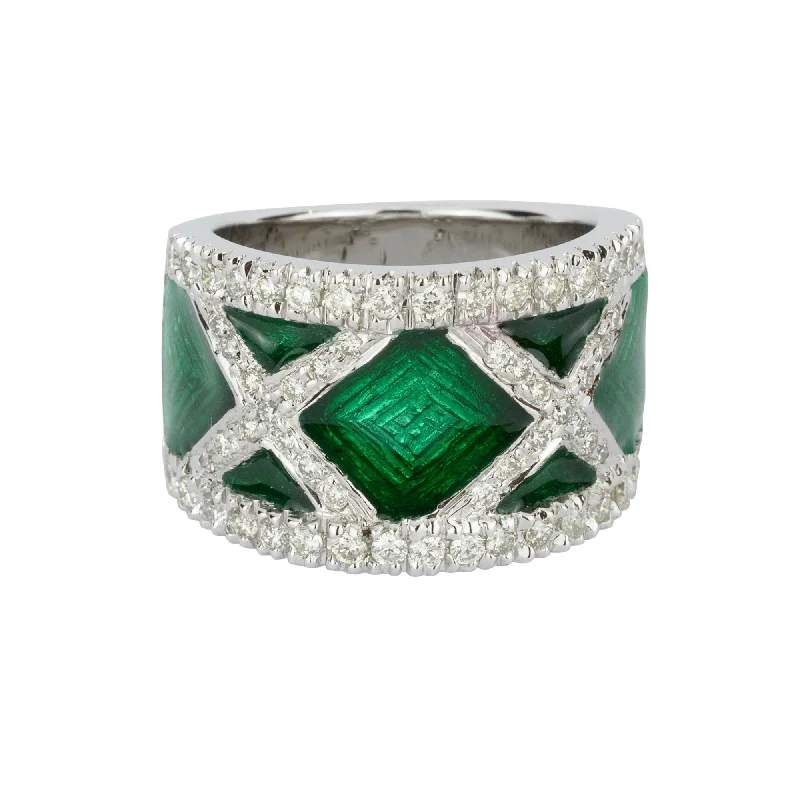 ladies-minimalist-emerald-rings-Ring- Diamond (enamel)